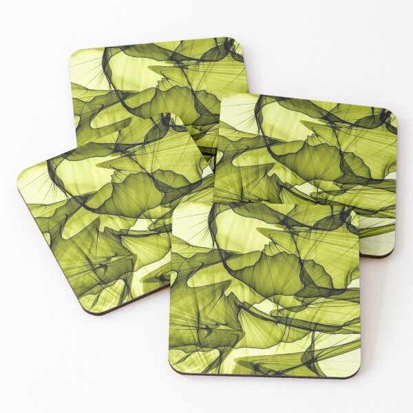 Item preview, Abstract Lime Green Smoke Waves Veil Lines Pattern designed and sold by LYAN-STORE.