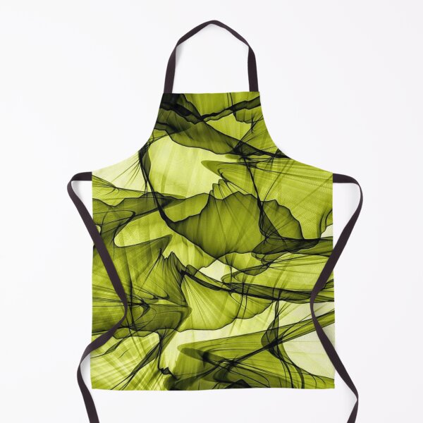 Item preview, Abstract Lime Green Smoke Waves Veil Lines Pattern designed and sold by LYAN-STORE.