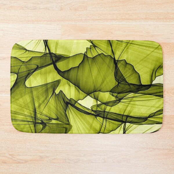 Item preview, Abstract Lime Green Smoke Waves Veil Lines Pattern designed and sold by LYAN-STORE.