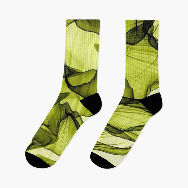 Item preview, Abstract Lime Green Smoke Waves Veil Lines Pattern designed and sold by LYAN-STORE.
