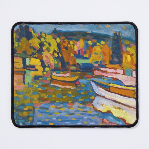 Item preview, Study For Autumn Landscape With Boats nautical maritime Fauvism expressionist seascape painting by Wassily Kandinsky designed and sold by Jéanpaul Ferro.
