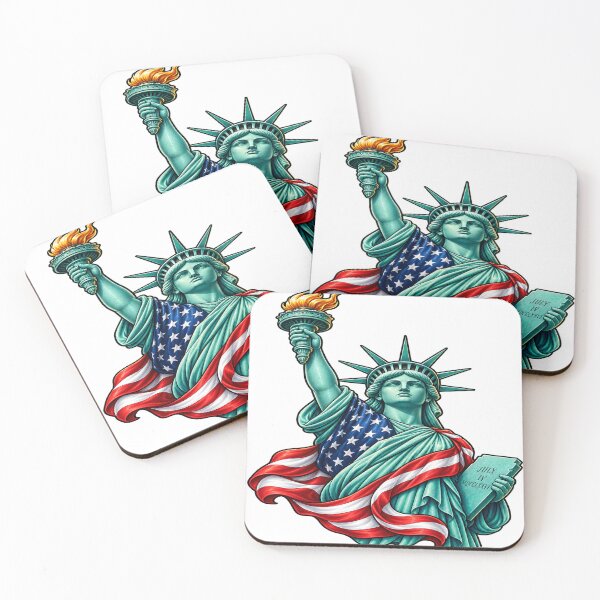 Item preview, Patriotic Statue of Liberty with American Flag – USA Independence Day Sticker designed and sold by ghatwalsachin.