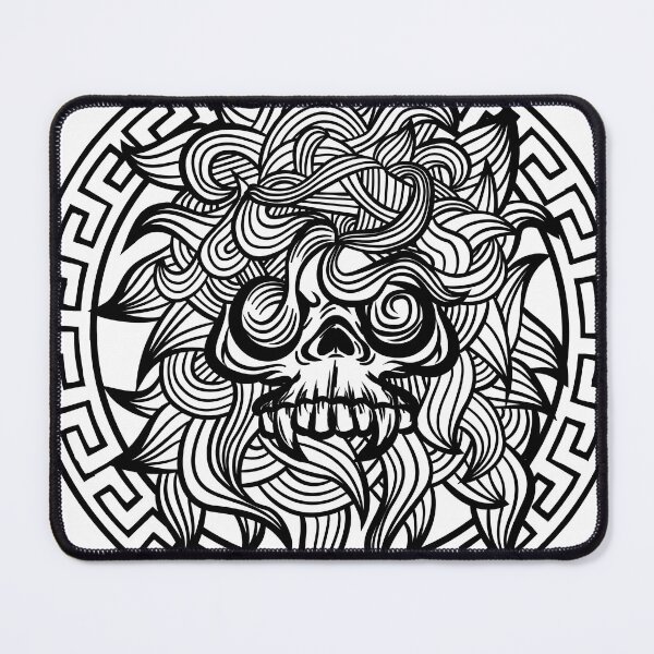 Item preview, Medusa Skull Greek Pattern Line Art designed and sold by daldadesign.