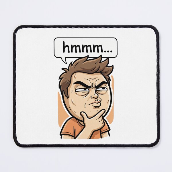 Item preview, Hmmm Meme Thinking Man Funny Confused Face Reaction Humor T-Shirt Design designed and sold by pawsome purrfect.