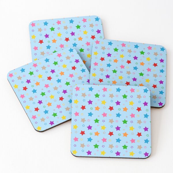 Item preview, Colorful Bright Stars Pattern Design Pastel Blue  designed and sold by PatternTitan.