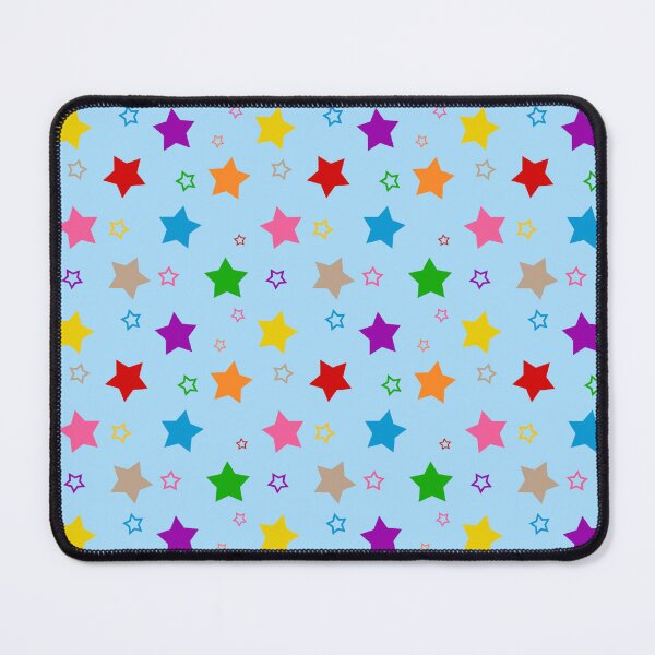 Item preview, Colorful Bright Stars Pattern Design Pastel Blue designed and sold by PatternTitan.