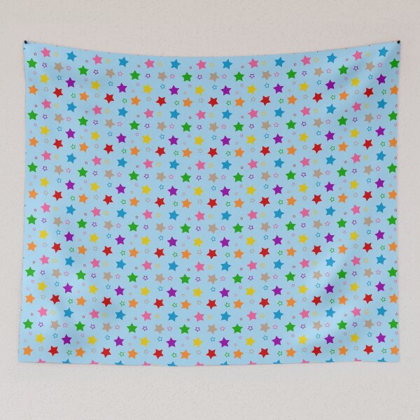 Item preview, Colorful Bright Stars Pattern Design Pastel Blue  designed and sold by PatternTitan.