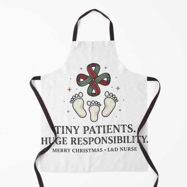 Item preview, Tiny Patients Huge Responsibility Christmas L&D Nurse Baby Footprints designed and sold by raedattia.