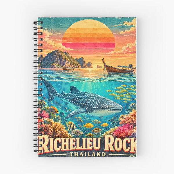 Item preview, RICHELIEU ROCK – Retro Sunset Poster  Retro tropical sunset poster  designed and sold by Spirit of Siam.