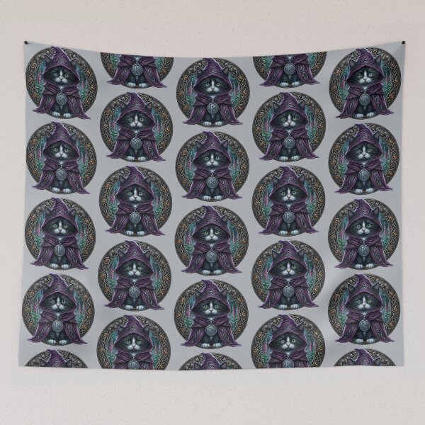 Item preview, The Lunar Wayfarer Black & White Cat Motif - Midnight Edition designed and sold by Englandbear.