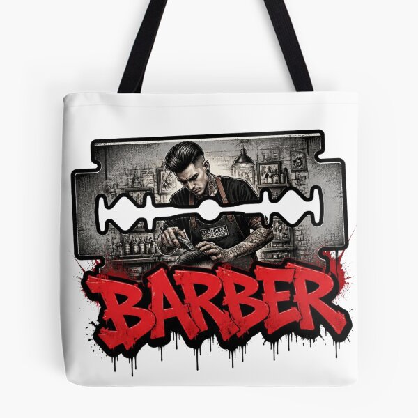 Item preview, Tattooed Barber Razor Blade Red Graffiti Streetwear Art designed and sold by Barber MD Culture.