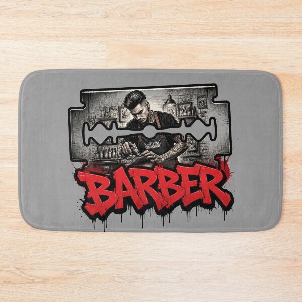 Item preview, Tattooed Barber Razor Blade Red Graffiti Streetwear Art designed and sold by Barber MD Culture.