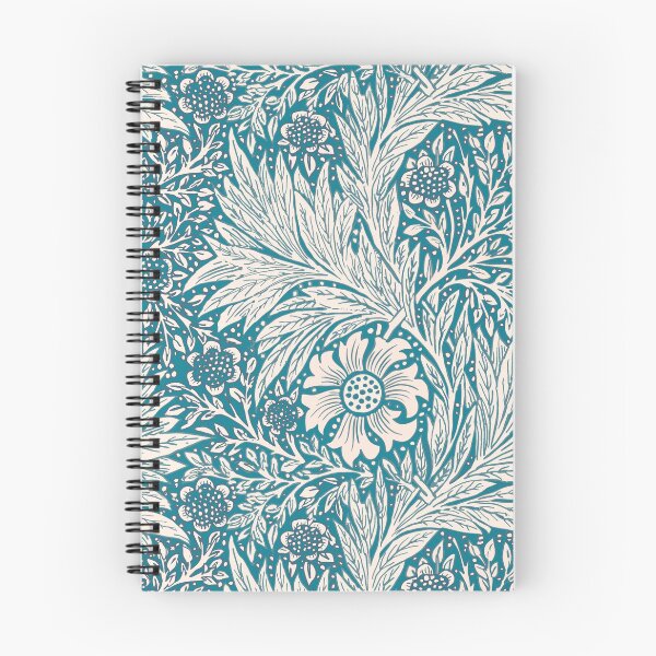 Item preview, Teal blue William Morris Marigold floral designed and sold by Anne Londez Studio.