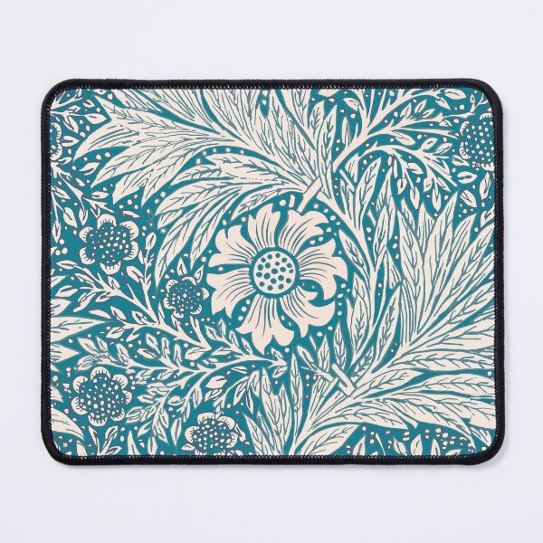 Item preview, Teal blue William Morris Marigold floral designed and sold by Anne Londez Studio.