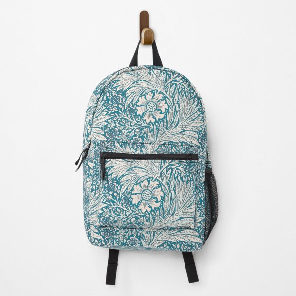 Item preview, Teal blue William Morris Marigold floral designed and sold by Anne Londez Studio.