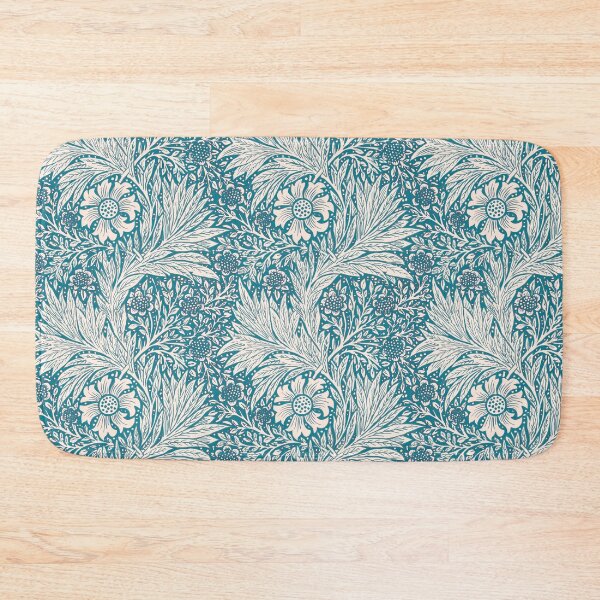 Item preview, Teal blue William Morris Marigold floral designed and sold by Anne Londez Studio.