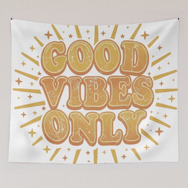 Item preview, Vintage Good Vibes Only Retro Artwork designed and sold by The Shirt Shoppee .