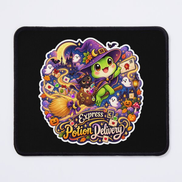 Item preview, Potion Delivery Express – Cute Witch Frog Magical Halloween Sticker designed and sold by RDcollections.
