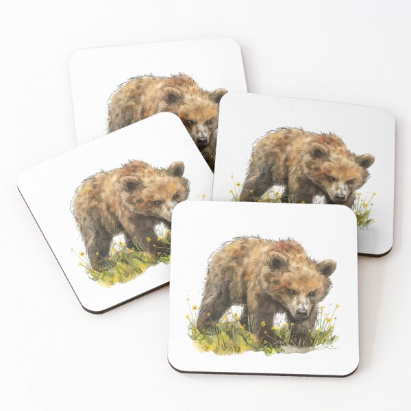 Item preview, Bear Cub | Cute Woodland Animal Watercolor Art designed and sold by Mandayartstudio.