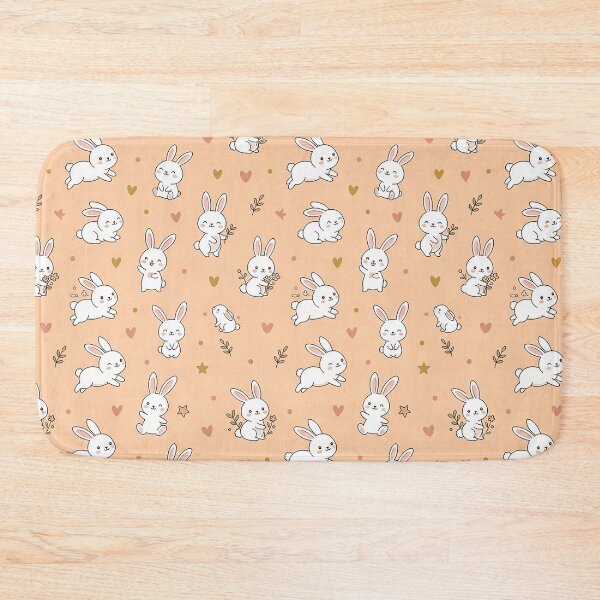 Item preview, Cute Bunny Rabbit Pattern – Kawaii Peach Pastel by MNS designed and sold by ashenlocs.
