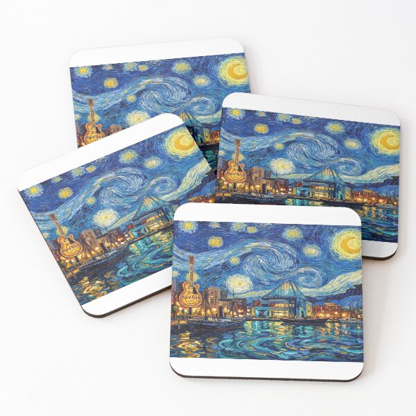 Item preview, Baltimore Inner Harbor Starry Night designed and sold by Bad-Decisions-Designs.