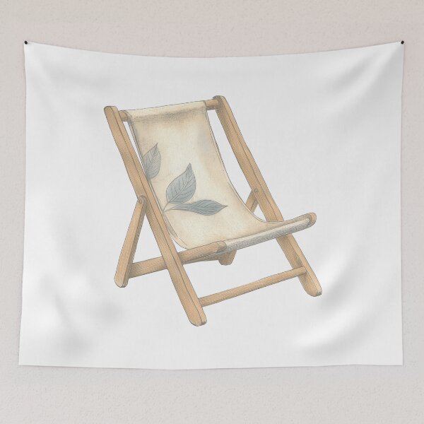Item preview, Vintage Botanical Folding Chair Pencil Sketch designed and sold by Vision Crafted.