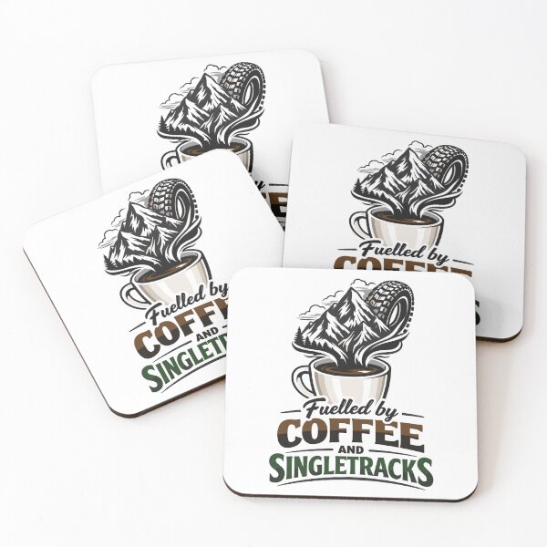 Artikelvorschau, Fuelled by Coffee & Singletracks MTB Kaffeetasse entworfen und verkauft von Pineapple-Tree.