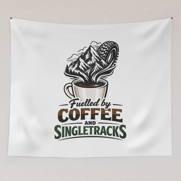 Item preview, Fueled by Coffee & Singletracks MTB coffee mug designed and sold by Pineapple-Tree.
