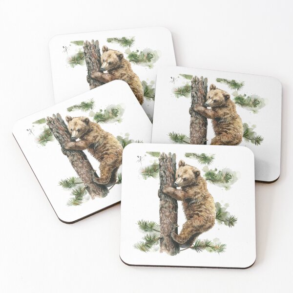 Item preview, Bear Cub | Cute Woodland Animal Watercolor Art designed and sold by Mandayartstudio.