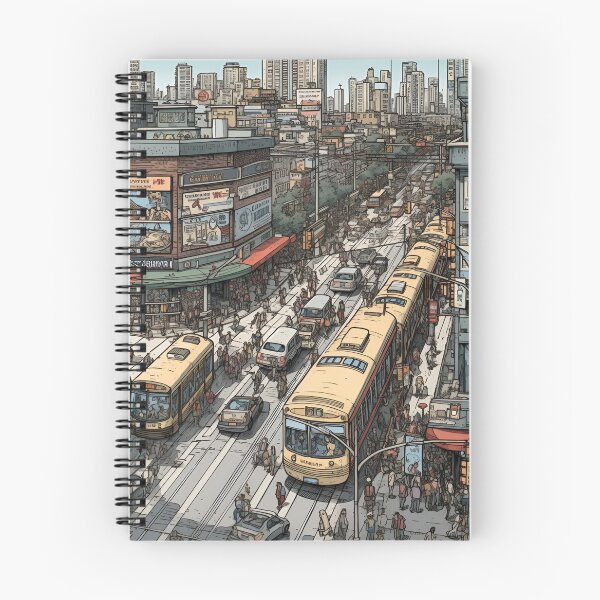 Item preview, A Vibrant Cityscape Illustration of an Urban City Life with Iconic Yellow Trams and Busy Streets designed and sold by Matt_Smith.