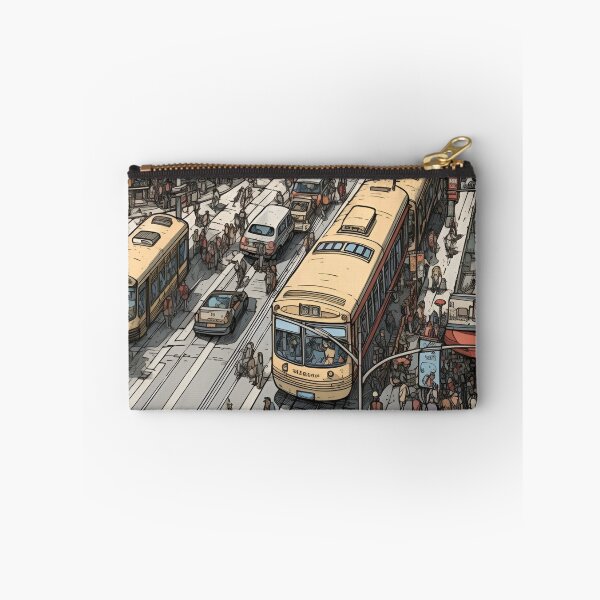 Item preview, A Vibrant Cityscape Illustration of an Urban City Life with Iconic Yellow Trams and Busy Streets designed and sold by Matt_Smith.