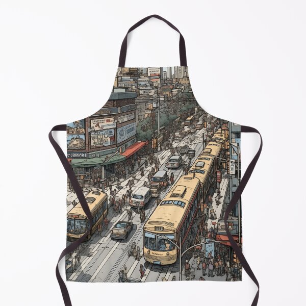 Item preview, A Vibrant Cityscape Illustration of an Urban City Life with Iconic Yellow Trams and Busy Streets designed and sold by Matt_Smith.