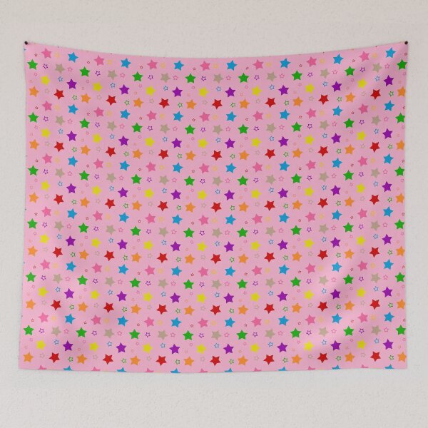 Item preview, Colorful Bright Stars Pattern Design Pink designed and sold by PatternTitan.