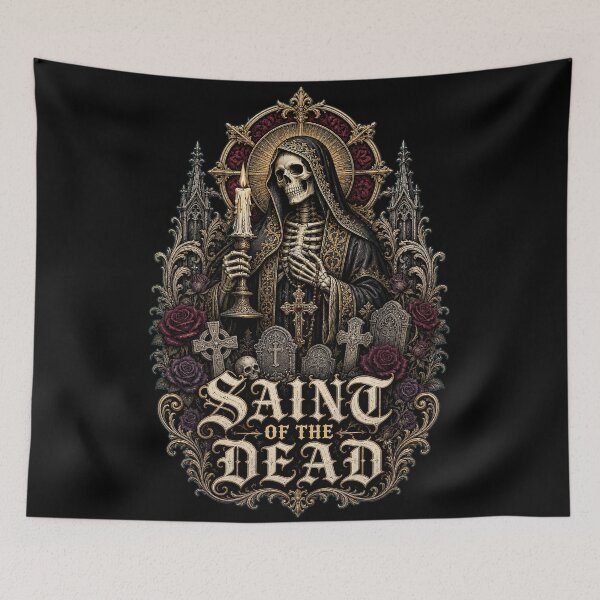 Item preview, Halloween Saint of the Dead – Day of the Dead Gothic Sticker designed and sold by Uglyandcute.