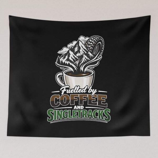 Item preview, Fueled by Coffee & Singletracks MTB coffee mug designed and sold by Pineapple-Tree.