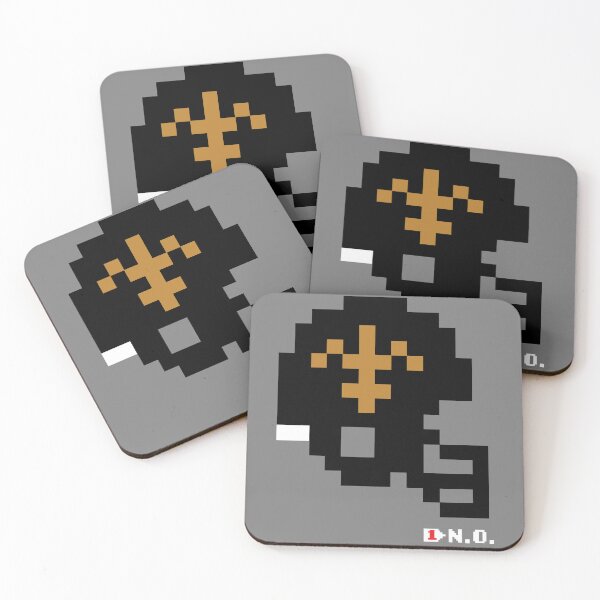 Item preview, Saints Alternate Black Tecmo Bowl Helmet designed and sold by TecmoBowlSports.