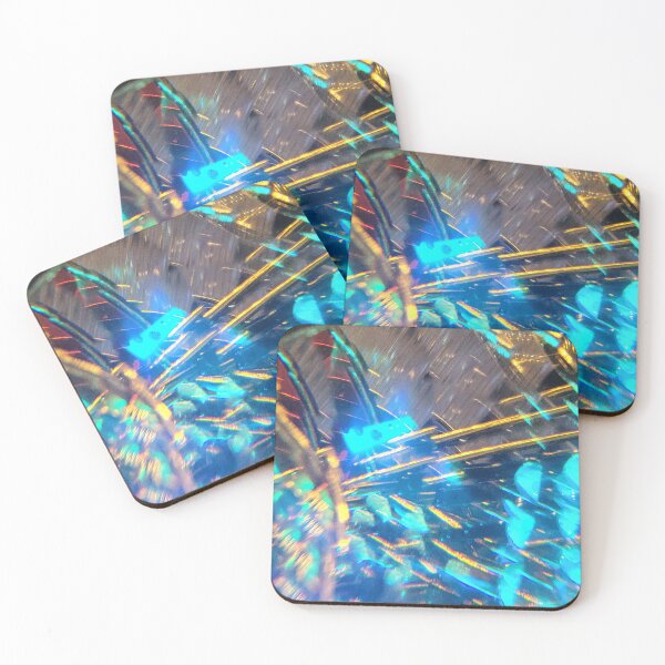 Item preview, Neon Cyber Grid: Electric Blue Light and Golden Rays designed and sold by ElionSolis.