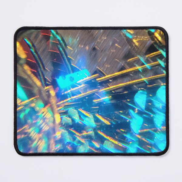 Item preview, Neon Cyber Grid: Electric Blue Light and Golden Rays designed and sold by ElionSolis.