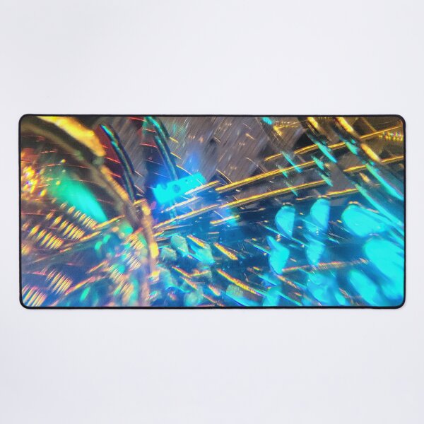 Item preview, Neon Cyber Grid: Electric Blue Light and Golden Rays designed and sold by ElionSolis.