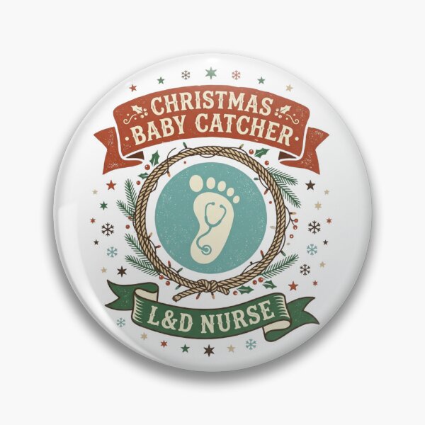 Artikelvorschau, Weihnachtsbabyfänger, Kreißsaal-Krankenschwester, Hebamme, Stethoskop, Fußabdruck entworfen und verkauft von raedattia.