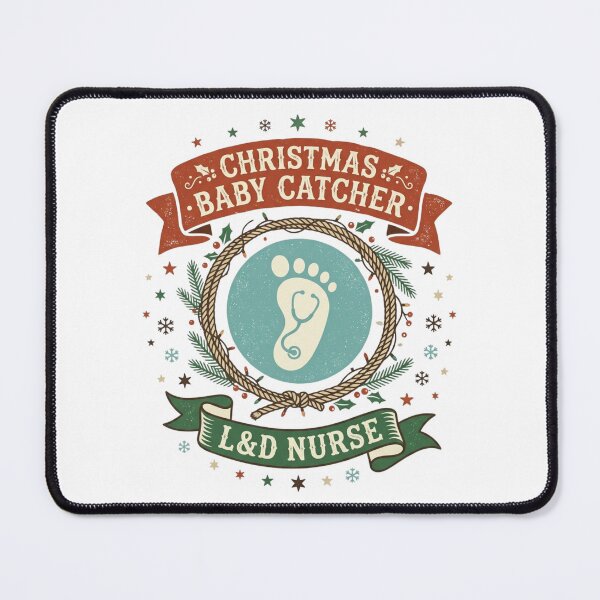 Item preview, Christmas Baby Catcher L&D Nurse Midwife Stethoscope Footprint designed and sold by raedattia.