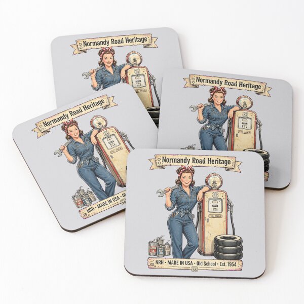 Item preview, Normandy Road Heritage Pin Up Mechanic Girl Gas Pump Garage Art designed and sold by Normandy Road Heritage™ - Vintage Garage Art.