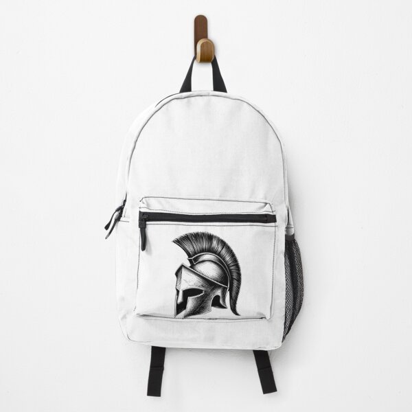 Item preview, Spartan Helmet Black & White – Ancient Greece Warrior Art designed and sold by Ancient-Era.