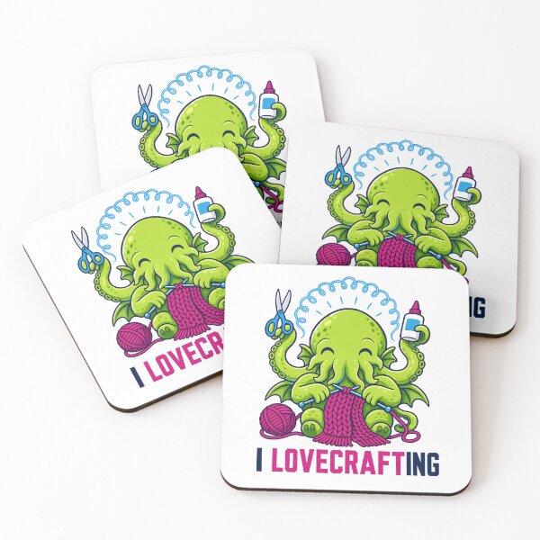 Item preview, Lovecraft I Love Crafting – Cute Cthulhu Crafter designed and sold by Fenay Designs.