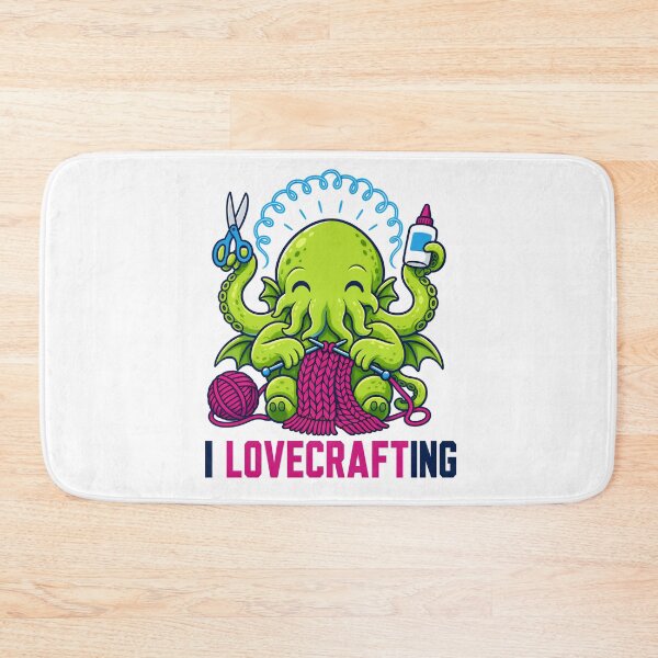 Item preview, Lovecraft I Love Crafting – Cute Cthulhu Crafter designed and sold by Fenay Designs.