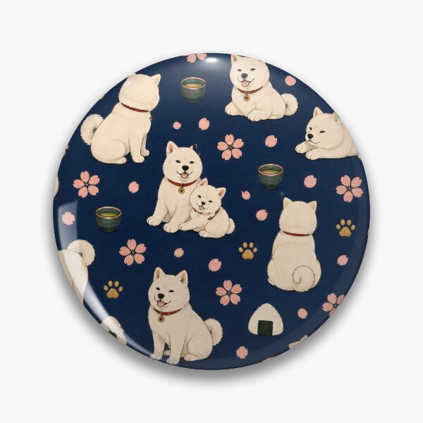 Item preview, Japanese White Shiba Inu Pattern designed and sold by YUKI JAPAN.