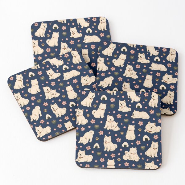 Item preview, Japanese White Shiba Inu Pattern designed and sold by YUKI JAPAN.