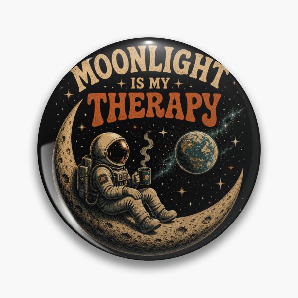 Item preview, Moonlight Is My Therapy - Retro Astronaut Space Coffee designed and sold by AstroPal28.