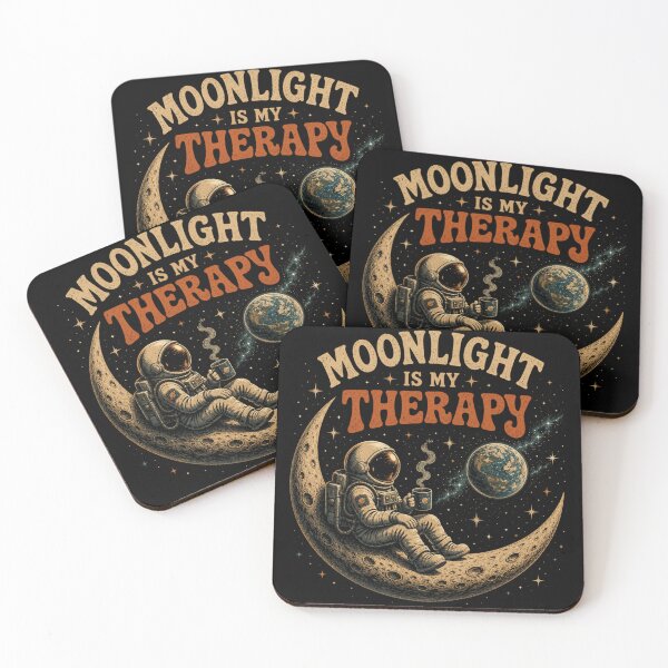 Item preview, Moonlight Is My Therapy - Retro Astronaut Space Coffee designed and sold by AstroPal28.
