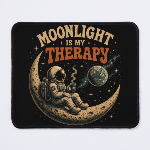Item preview, Moonlight Is My Therapy - Retro Astronaut Space Coffee designed and sold by AstroPal28.